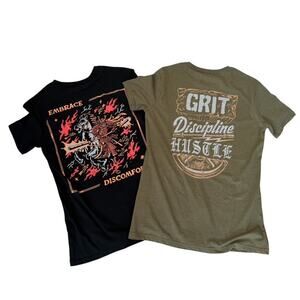 The Lift Box Workout T-Shirts - 2 t-shirts - Olive Green Black - XL